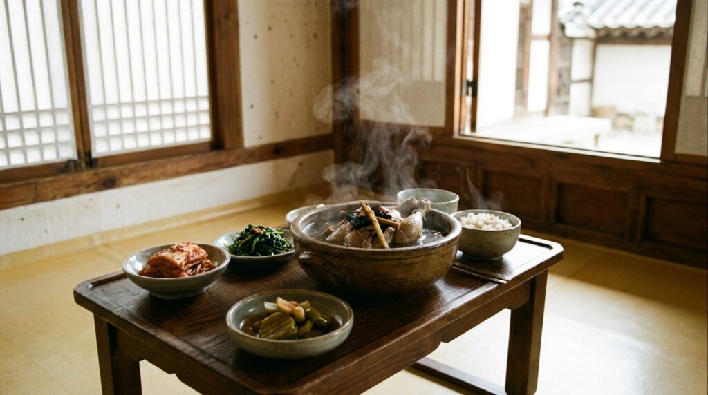 기력 회복에 좋은 전통 보양식 옻닭과 정갈한 한국식 상차림